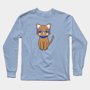 Cute Cat With Glasses Long Sleeve T-Shirt